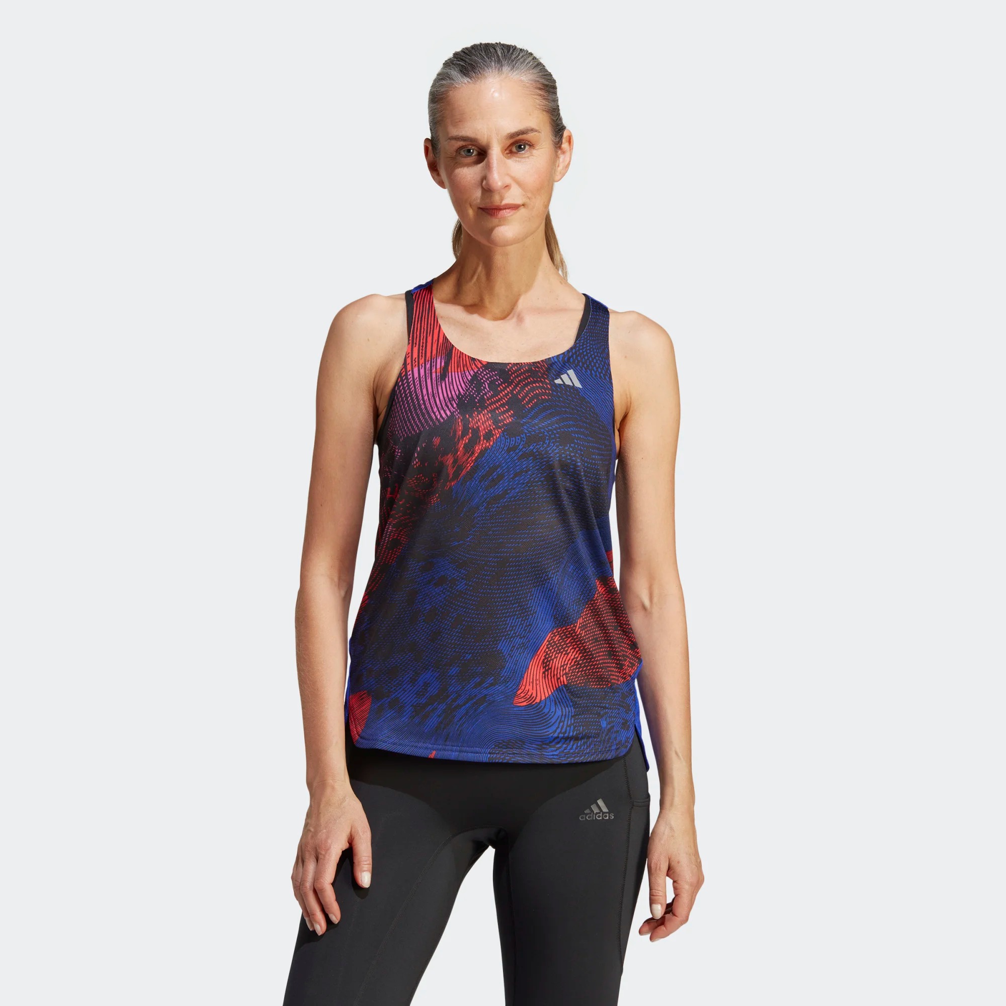 Adizero Running Tank Top Dame Lucid Blue/Black/Lucid Fuchsia