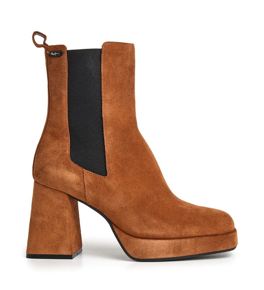 Botas de cano curto Pepe Jeans Abba Chelsea em couro marrom