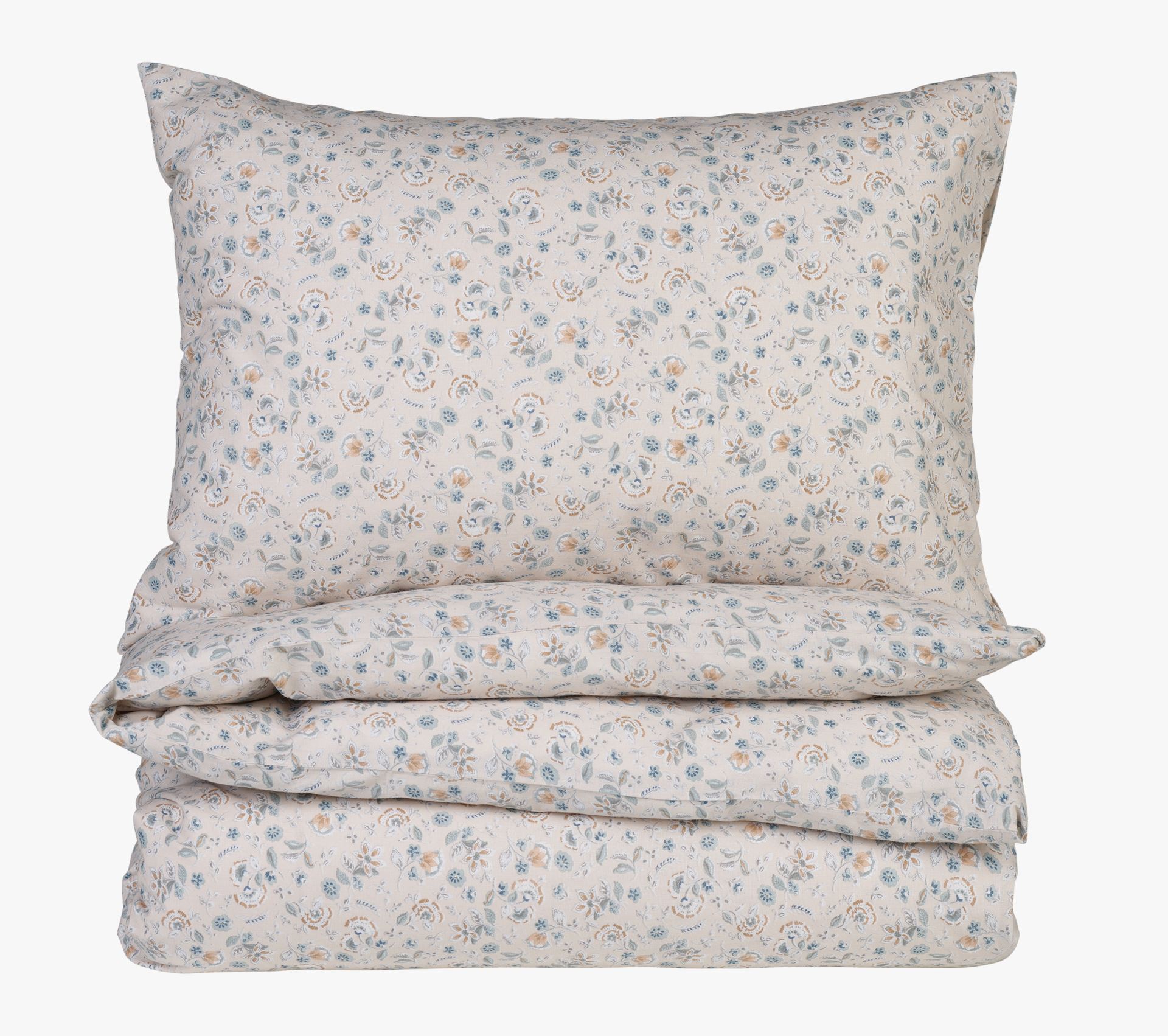 Bomull sengesett sand - 140x220 cm
