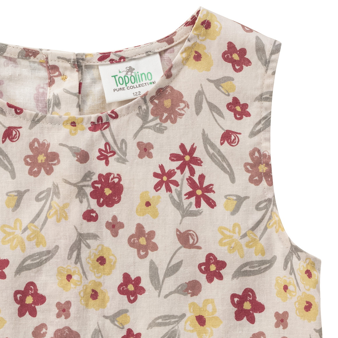 Topolino Pure Collection Mädchen Leinen-Top mit Blumen allover creme