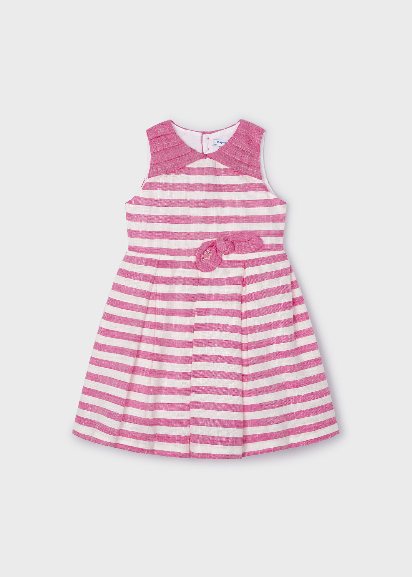 Vestido listrado fúcsia para meninas