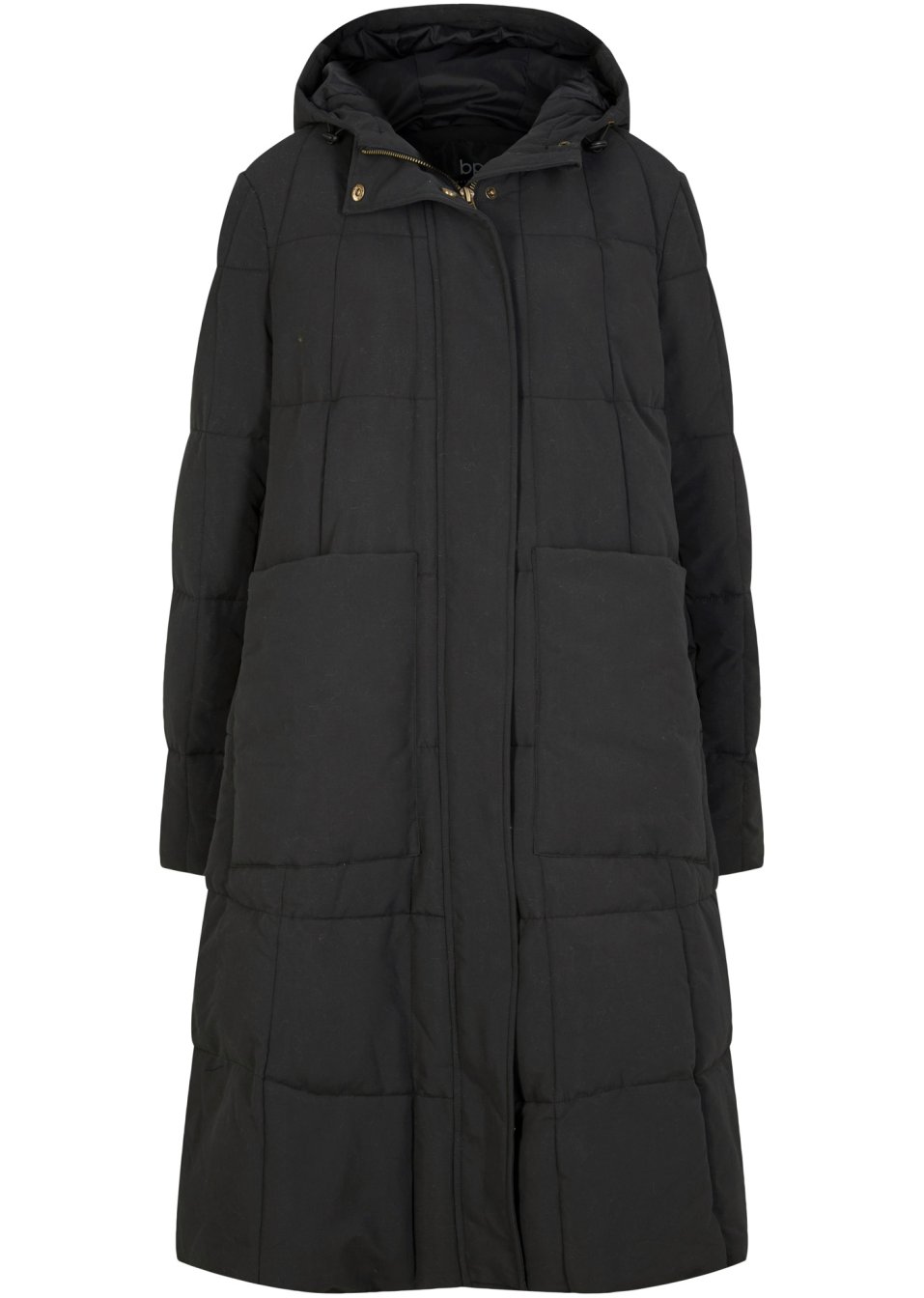 Manteau matelassé ample coupe trapèze avec capuche et poches plaquées