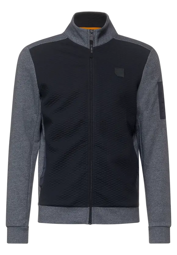 Sweatshirtjacke mit Zipper - deep navy blue melange