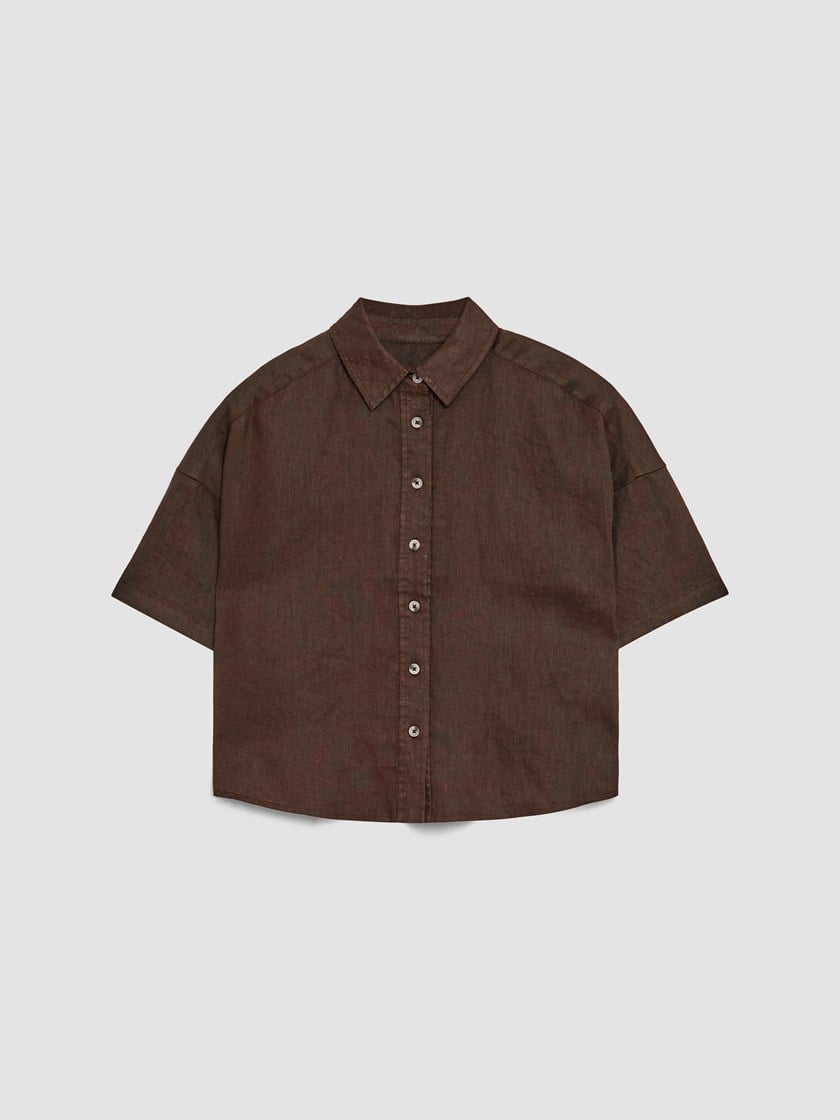 Diondra linskjorte Chocolate Brown