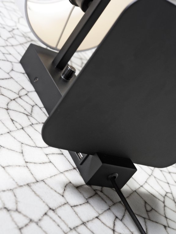 It's about Romi Florence wandlamp met plank zwart