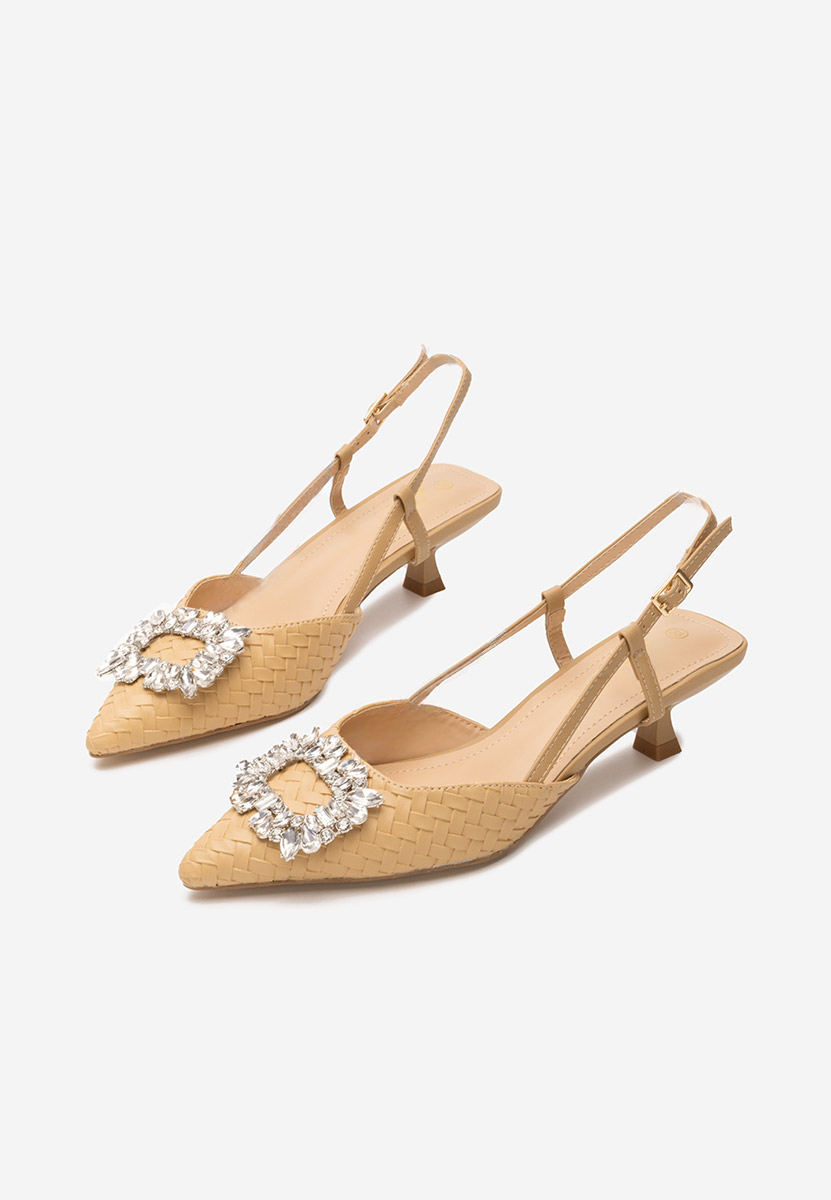 Chaussures à petit talon beige Margarete