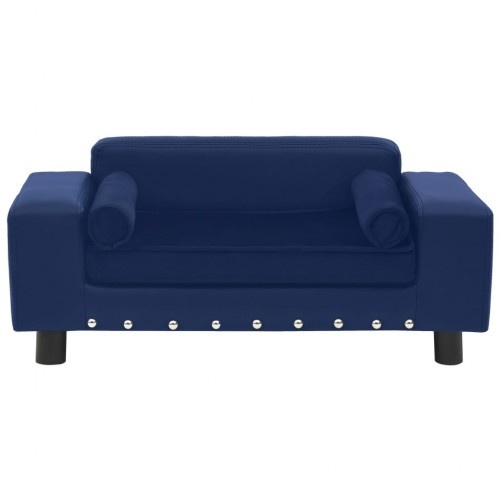 Sofá Vidaxl com almofada lavável azul-escura para cães.