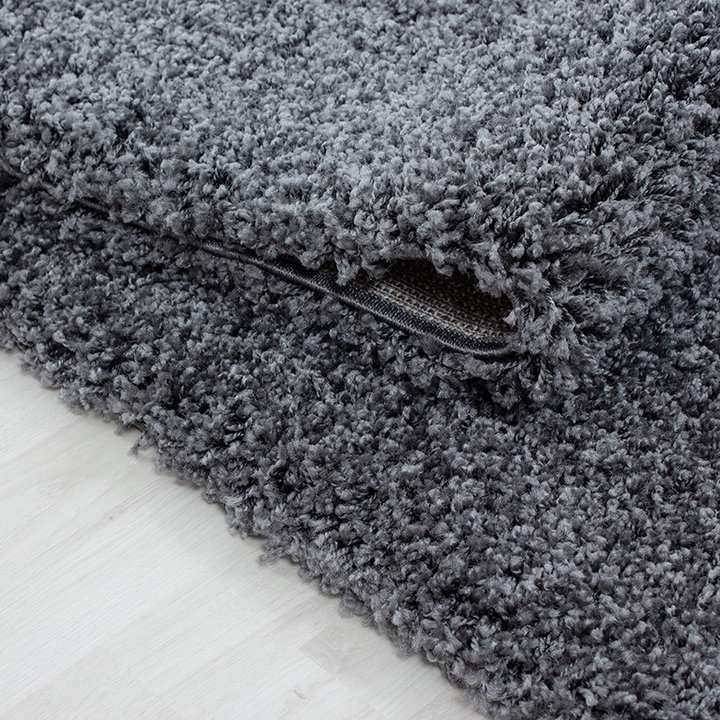 Rond hoogpolig vloerkleed - Sade Grijs | Tijdloos
