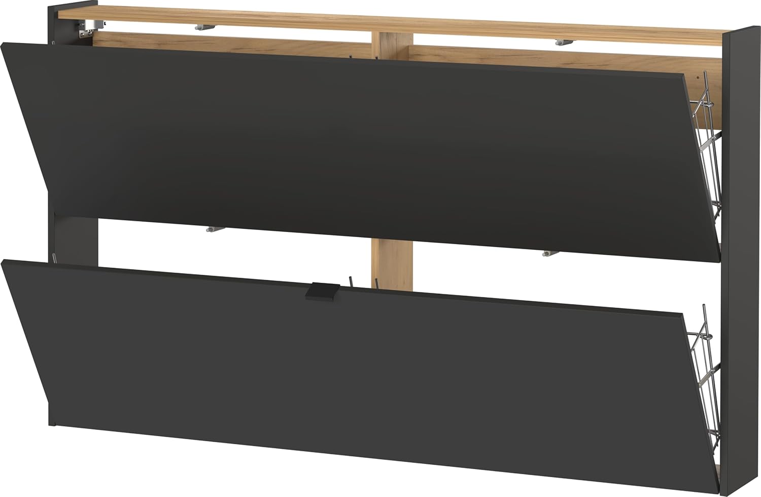 Germania Schuhschrank 1392-549 GW-Ameca, in Graphit/Navarra-Eiche-Nb., mit geringer Tiefe, 140 x 83 x 18 cm (BxHxT)