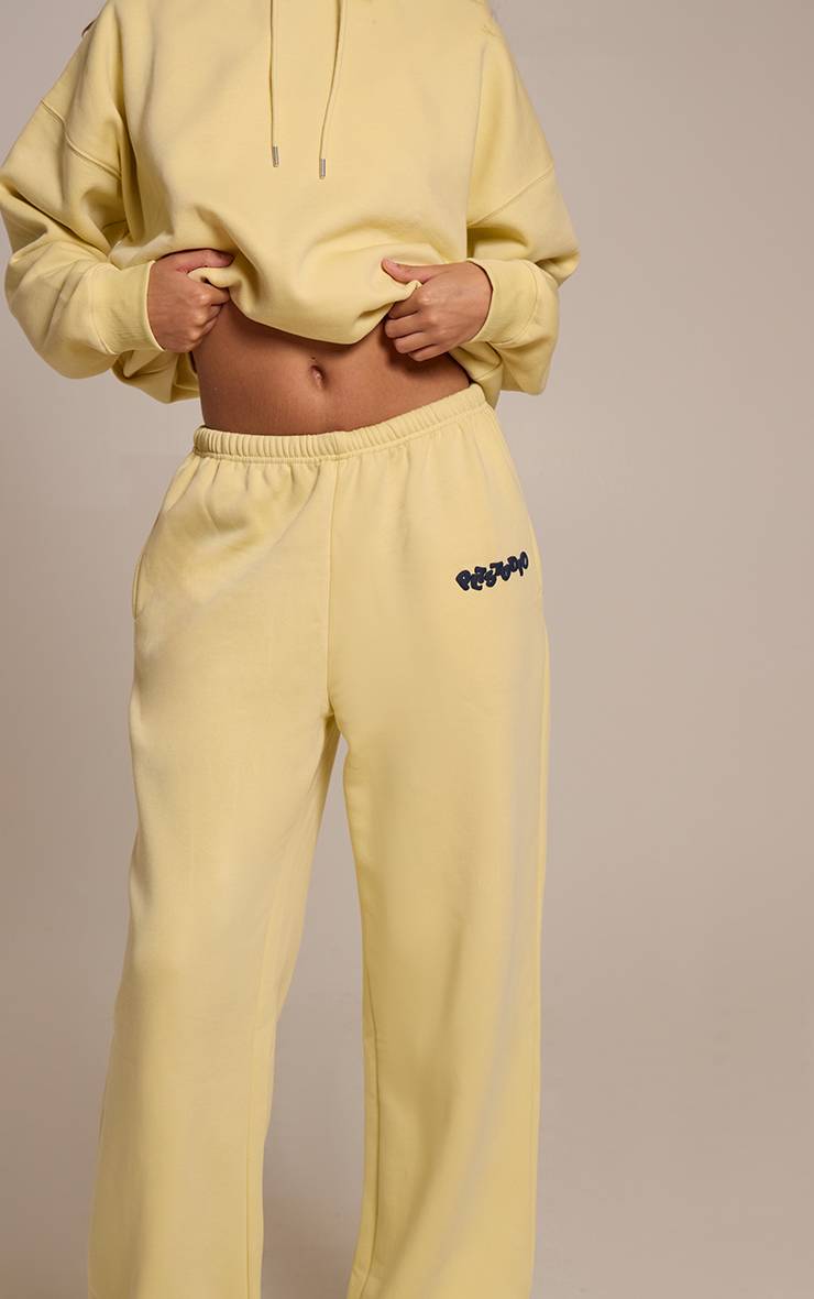 Jaune Jogging Jaune Beurre PLT Studio À Taille Fine Et Imprimé Synthétiqueff