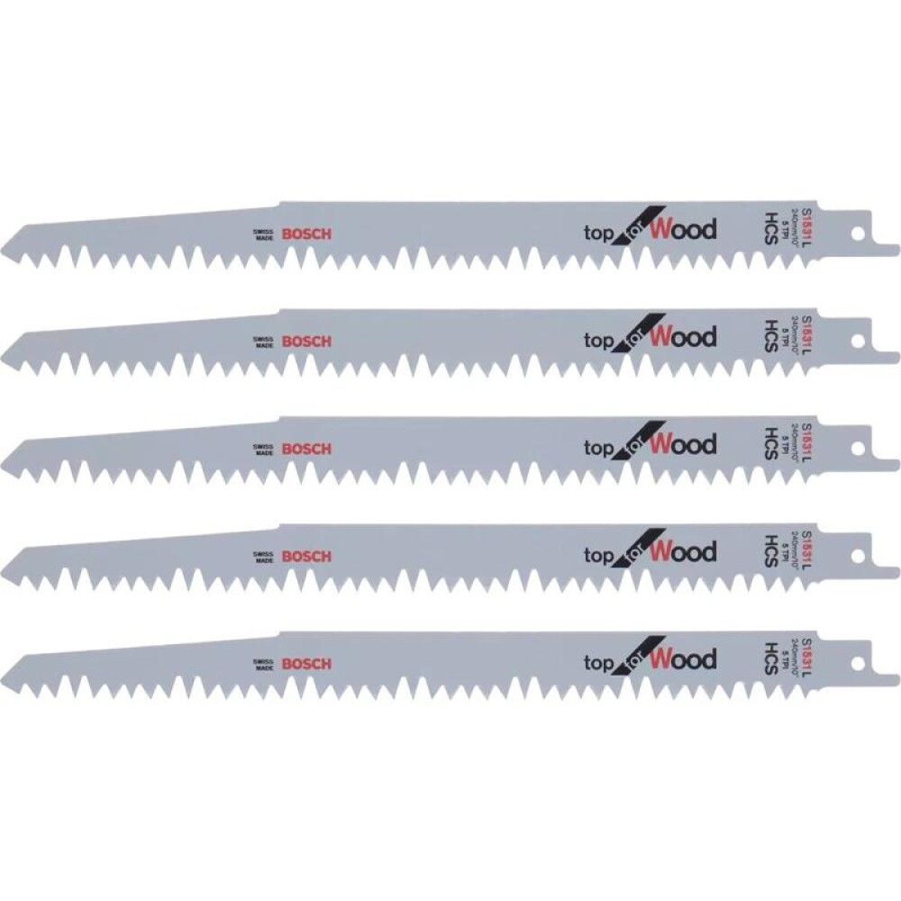 BAJONETTSAGKLINGE BOSCH S 1531 L TOP FOR WOOD 240 MM 5 STK