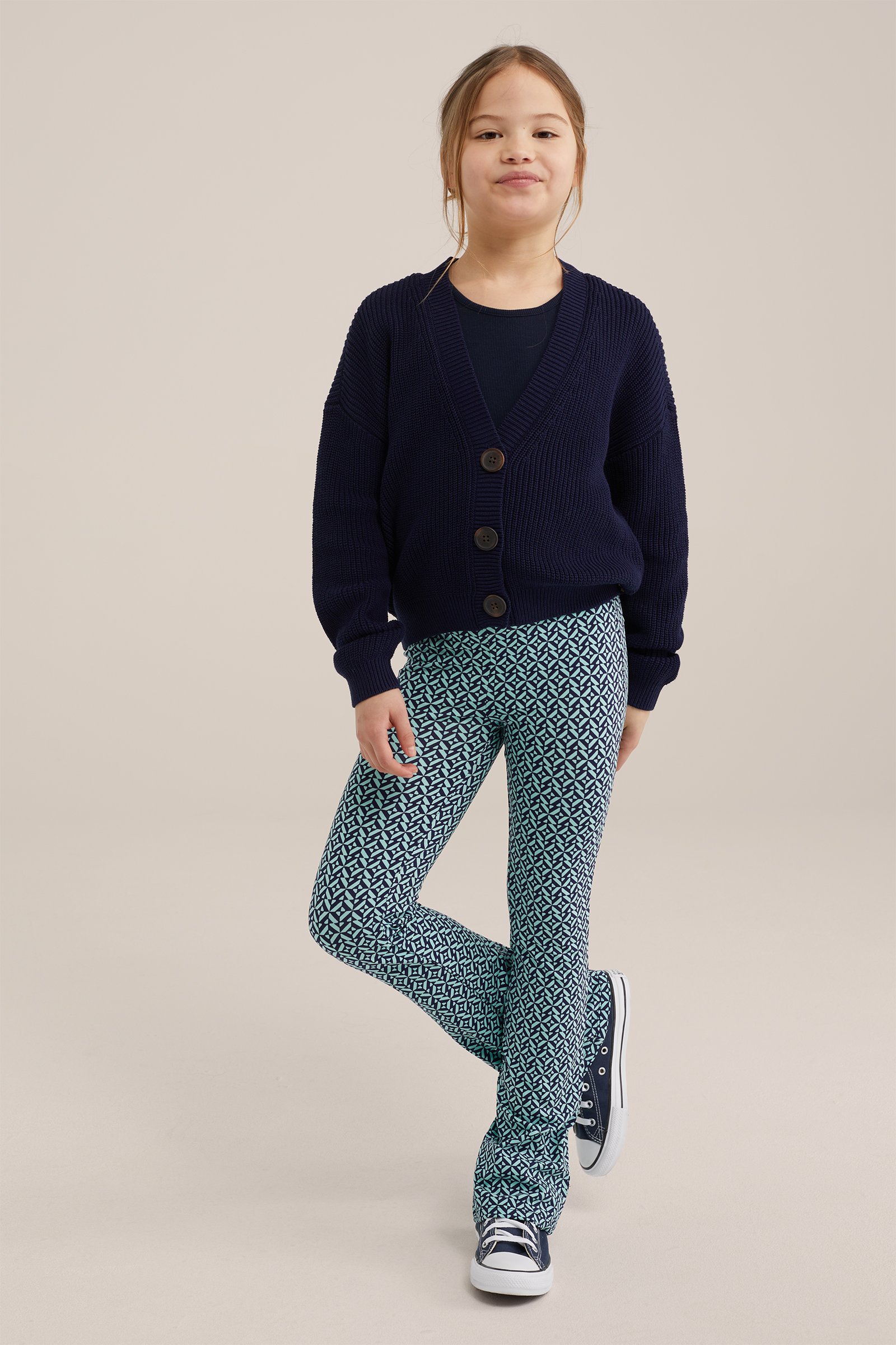 Meisjes fijngebreid vest WE Fashion Donkerblauw