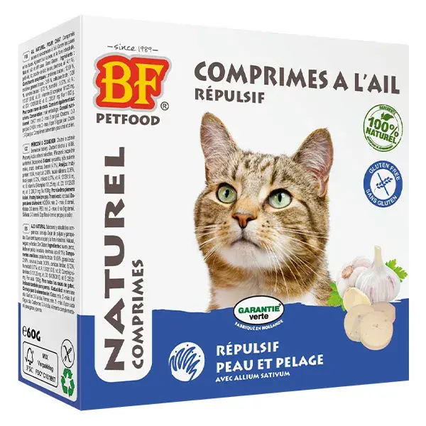 Comprimidos repelentes naturais BF Petfood para gatos, 100 comprimidos