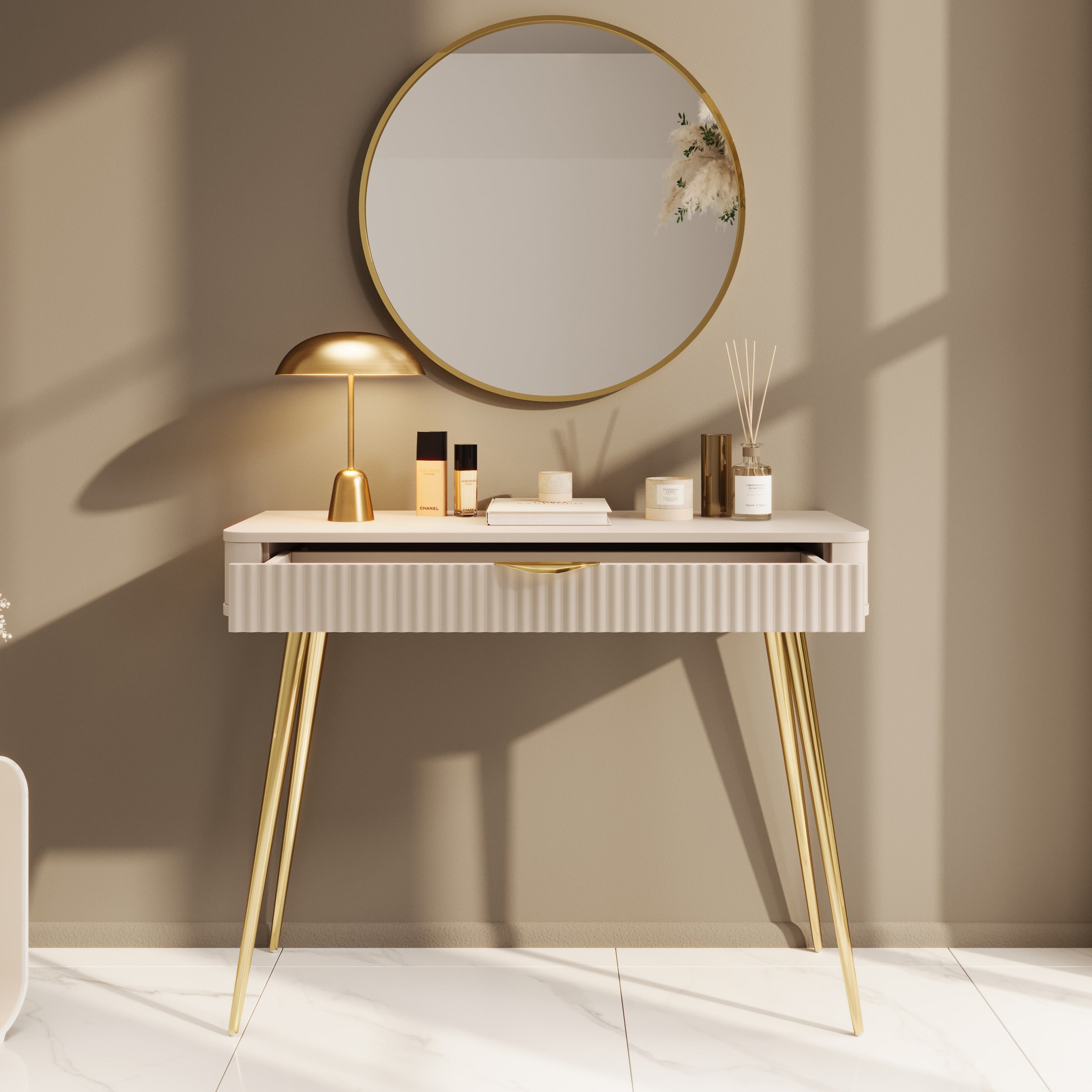 Meubella - Kaptafel Lima - Beige - 100 cm