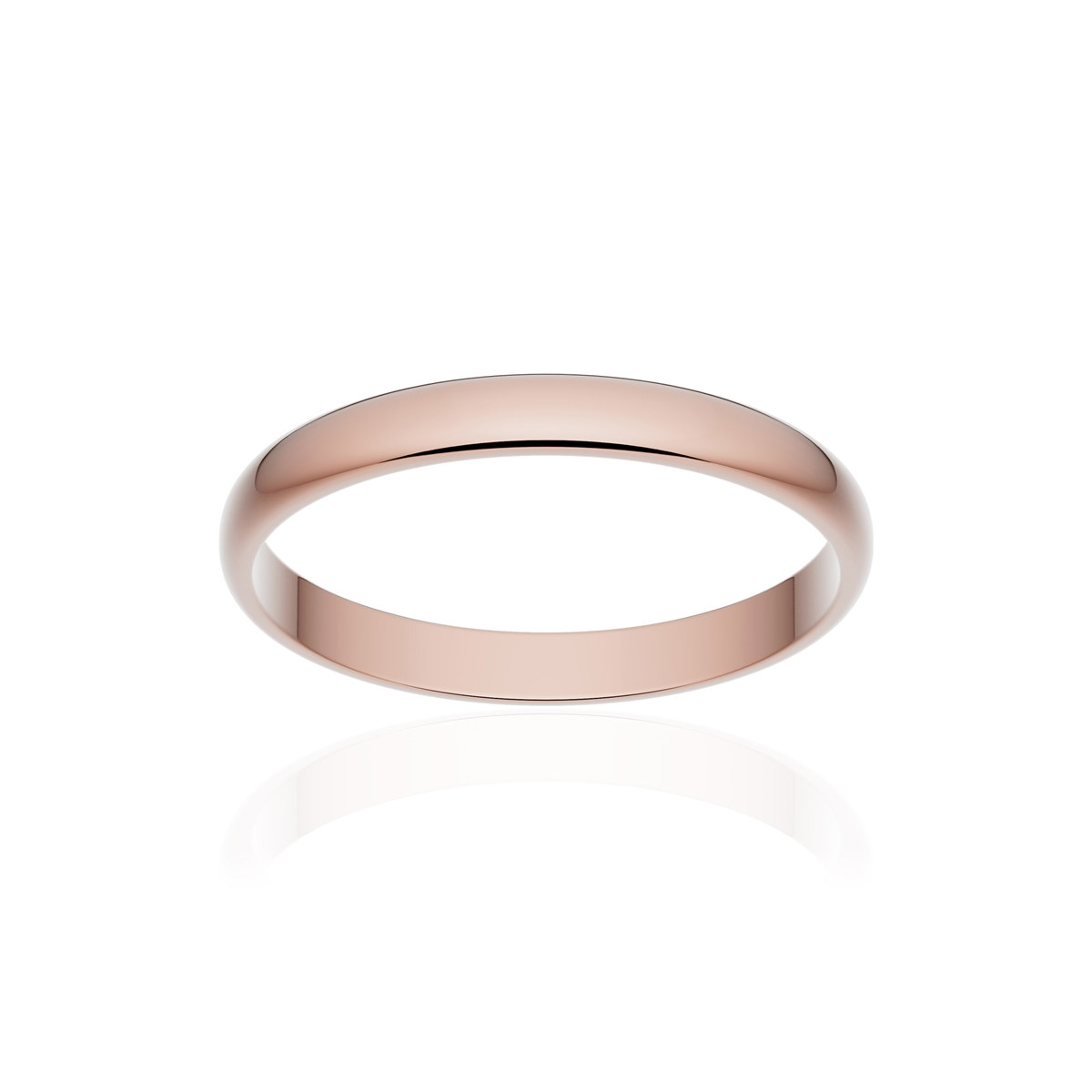 Alliance or 750 rose poli demi-jonc 2,5mm