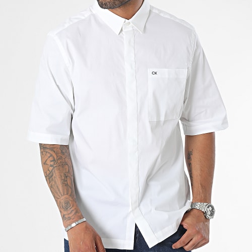 Chemise Manches Courtes Poplin Stretch Modern 1591 Blanc