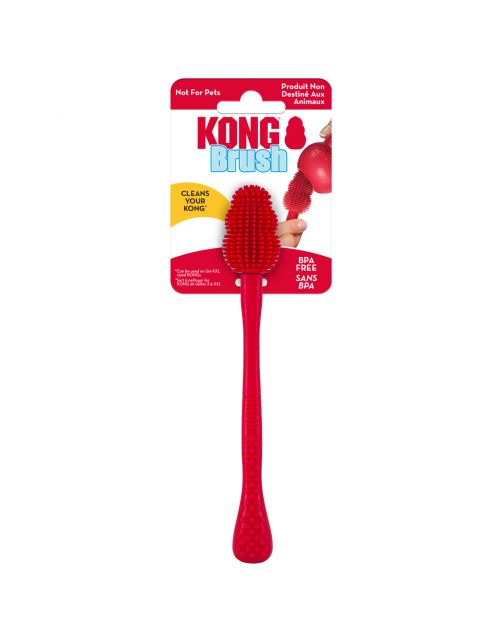 Kong Brush - Schoonmaakborstel - Hondenspeelgoed - 18 cm Rood