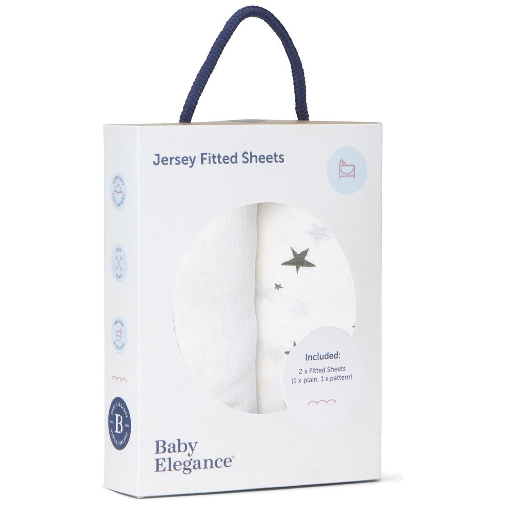 Baby Elegance Moseskorb-Spannbettlaken, 2er-Pack, Stern, 75 x 35 cm