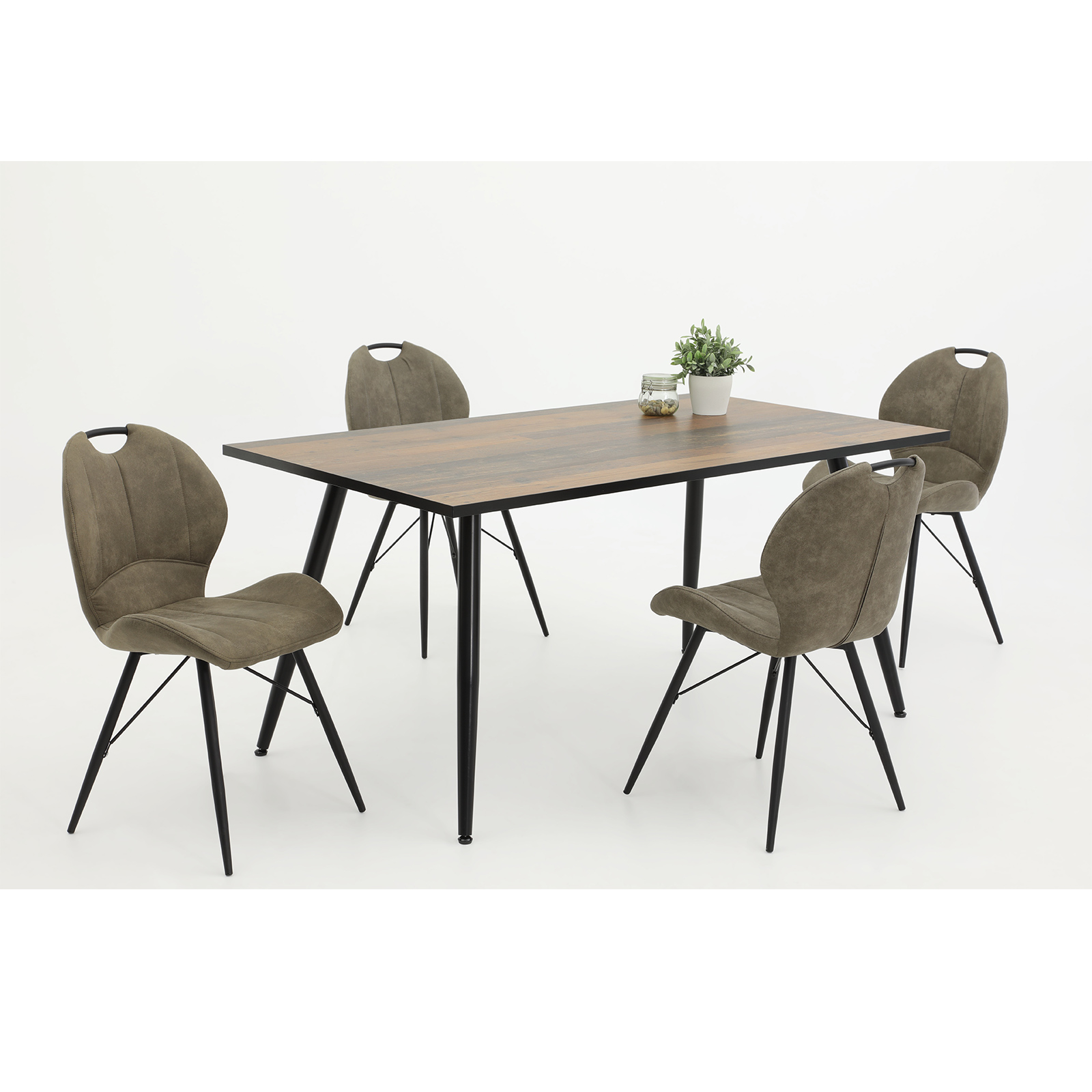 Esstisch - Oldwood-schwarz - 160 cm