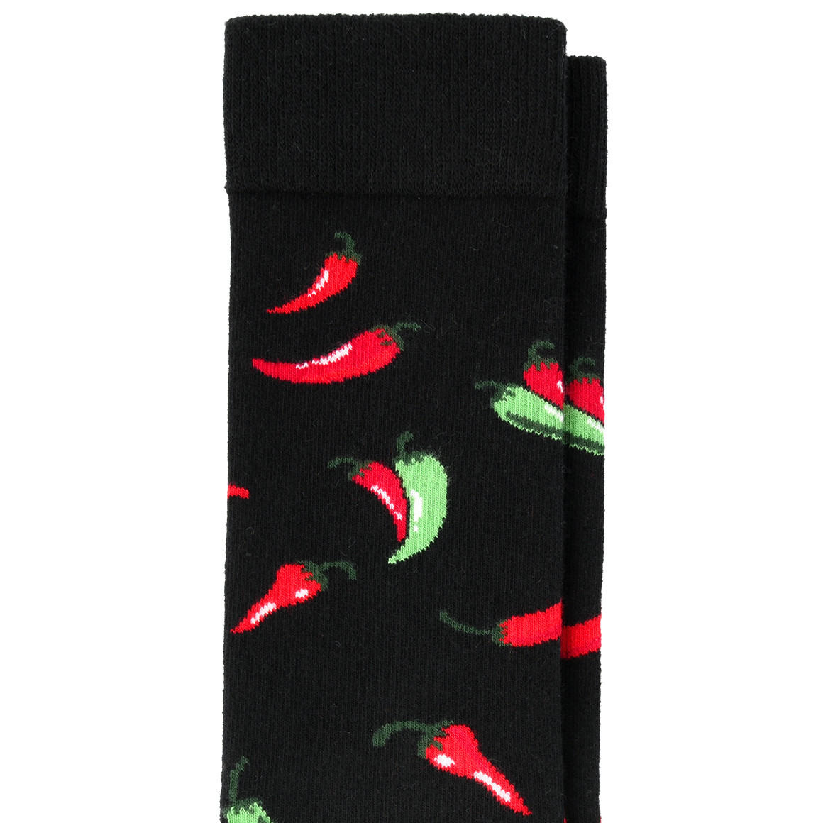 VanVaan 1 Paar Herren Socken mit Chilis allover schwarz