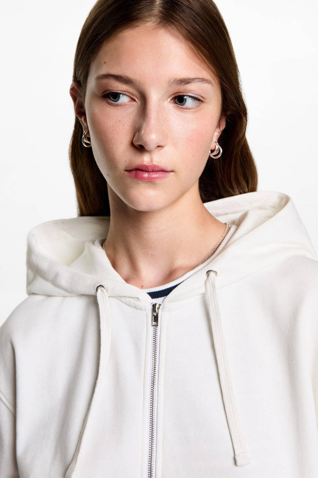 MANGO TEEN sweatvest naturel wit