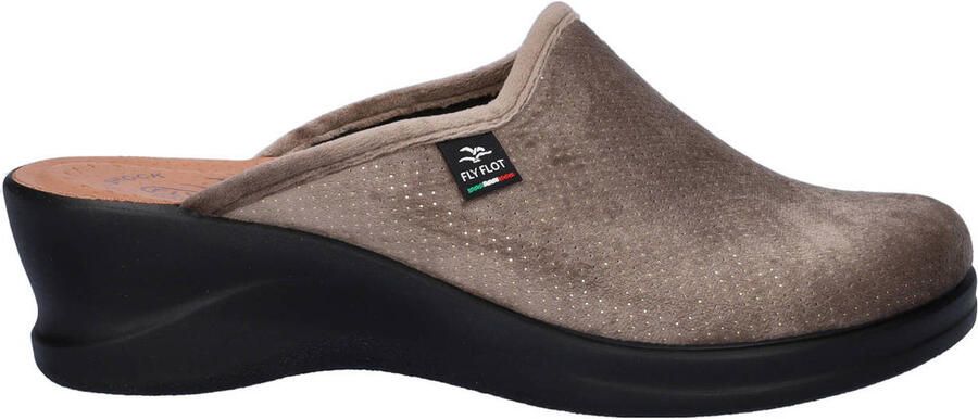 Fly Flot velours pantoffels taupe