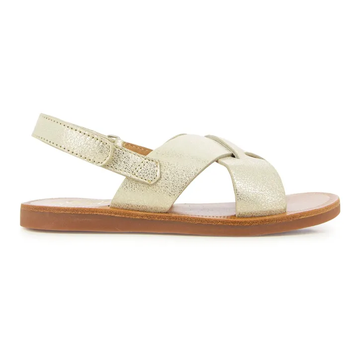 Pom d'Api Sandales Plagette Cross | Argenté