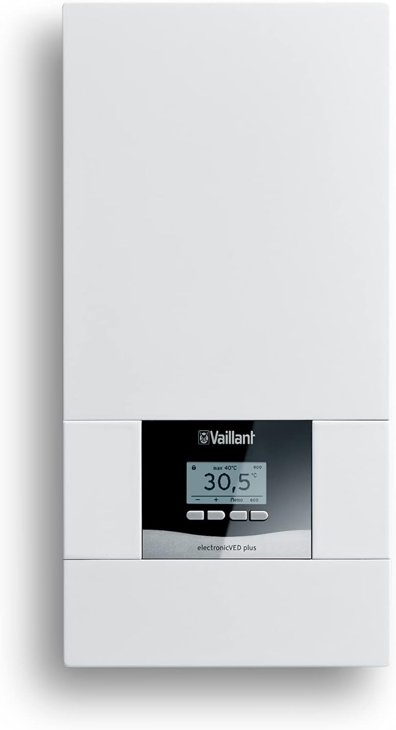 Vaillant elektronischer Durchlauferhitzer, VED plus 21/8, druckfest, 21kW, 400V, gradgenaue Auslauftemperatur, stufenlos einstellbar, Grafikdisplay, 0010023767