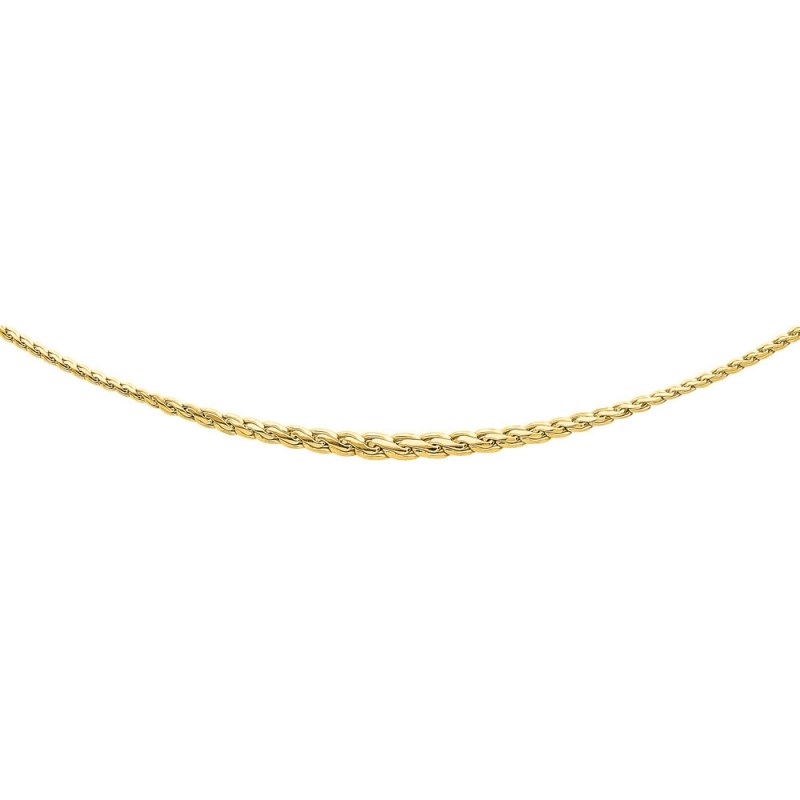 Collier Or 18 Carats 750/000 Maille Palmier en Chute Jaune - Femme