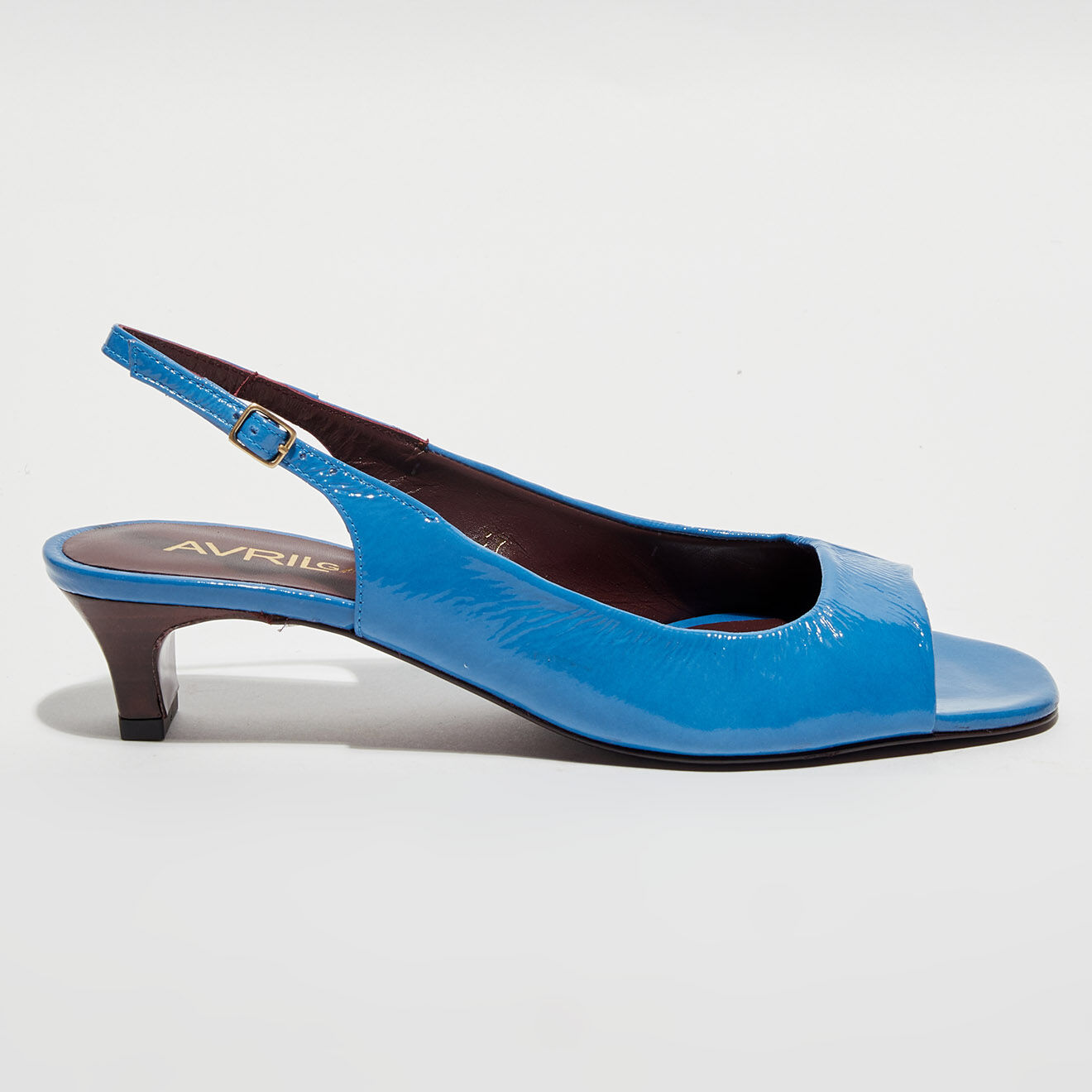 Avril Gau Sling-backs en Cuir verni Turbie bleus - Talon 5 cm