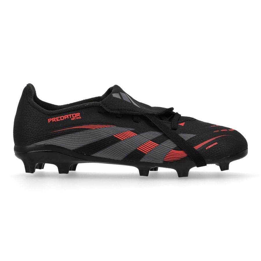 adidas Predator League Fold-over Tongue FG Stealth Victory - Noir/Gris/Lucid Red Enfant