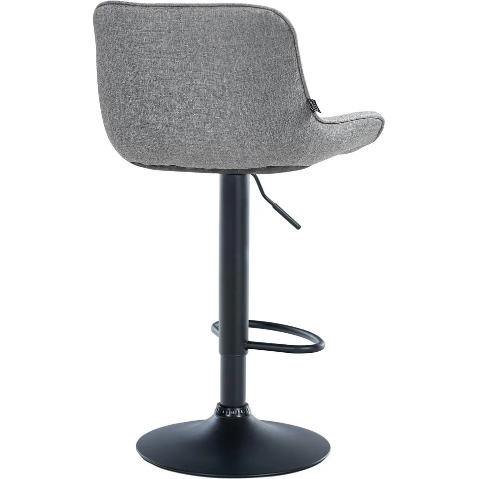 CLP Set van 2 Barkruk Vonore zwart Frame - Stof - grijs