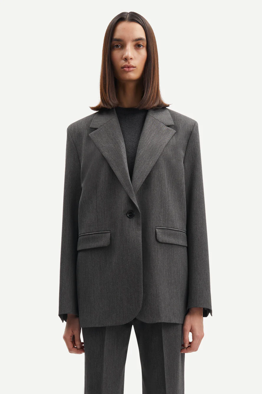 Samsøe Samsøe  Haven oversized blazer - Dark Grey Mel.