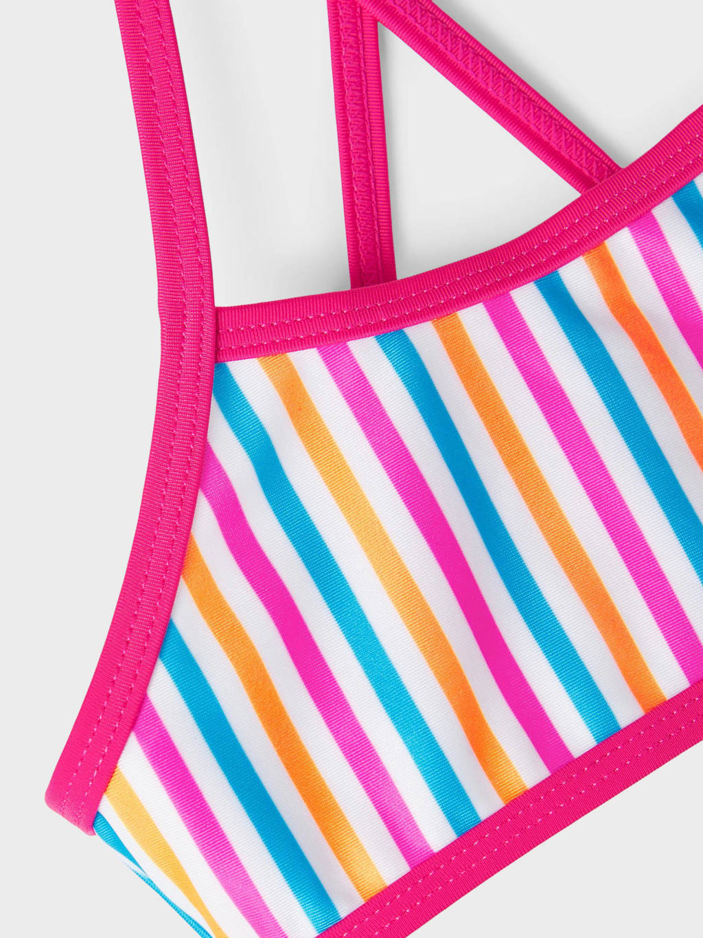 crop bikini NMFZIZA roze/blauw/wit