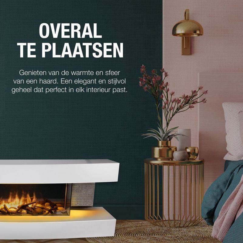 Classic Fire Sfeerhaard Elektrisch Montreal - 2000W - Wit - LED Vlammen