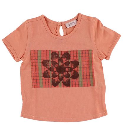 Noa Noa miniature T-Shirt - Koralle m. Blume