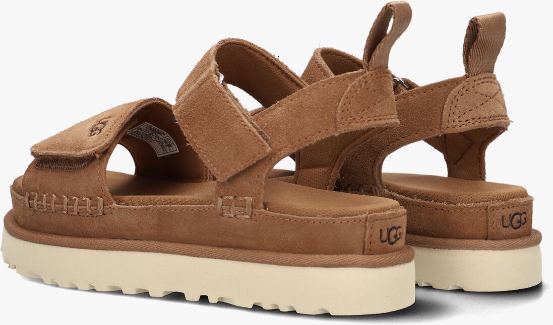 cognac ugg platte sandalen w goldenstar