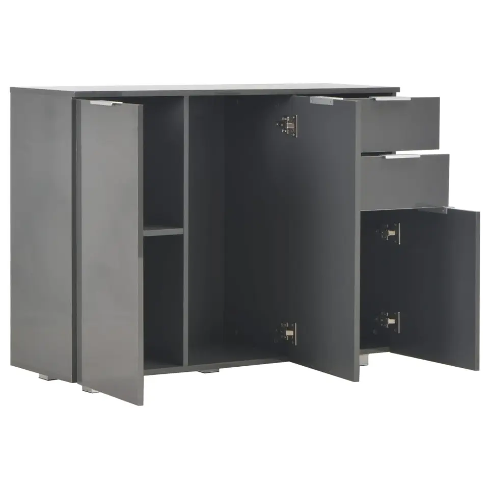 vidaXL - Dressoir - Grijs - Bewerkt hout