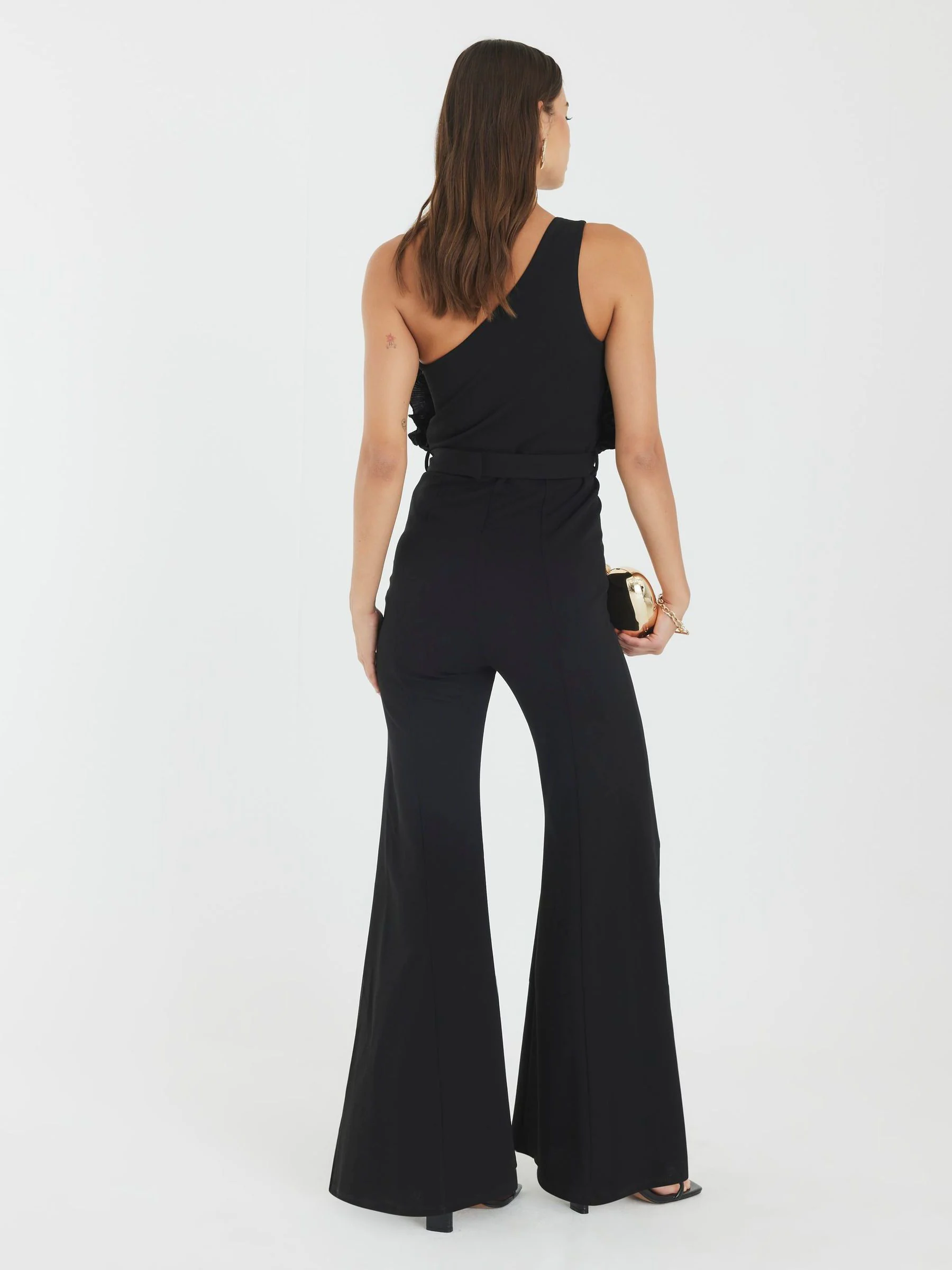River Island 3D Trim One Shoulder Jumpsuit