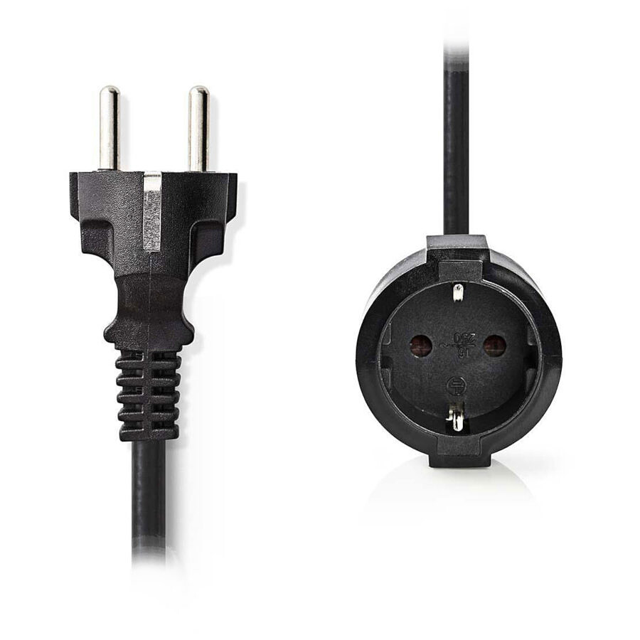 NEDIS Rallonge électrique droite noire - 3 mètres