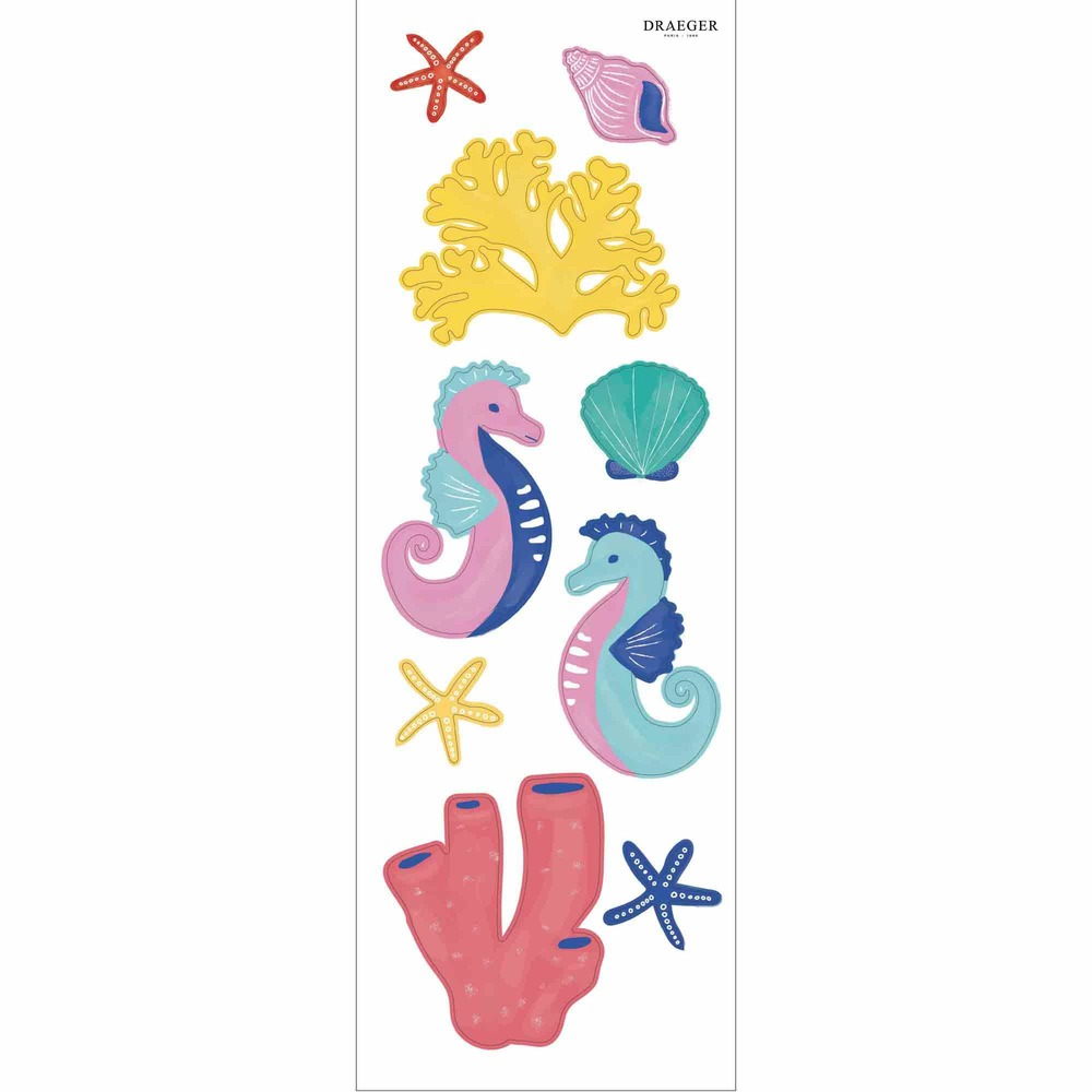 Sticker mural - hyppocampes et vie sous-marine