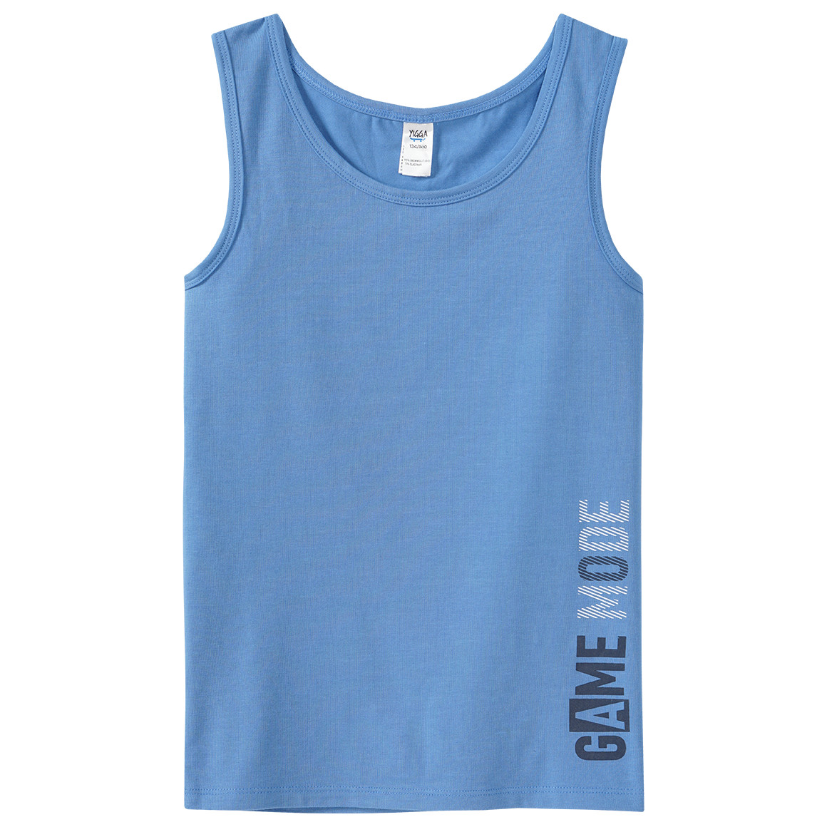 Yigga 2 Jungen Unterhemdenmit Text-Print blau / dunkelblau