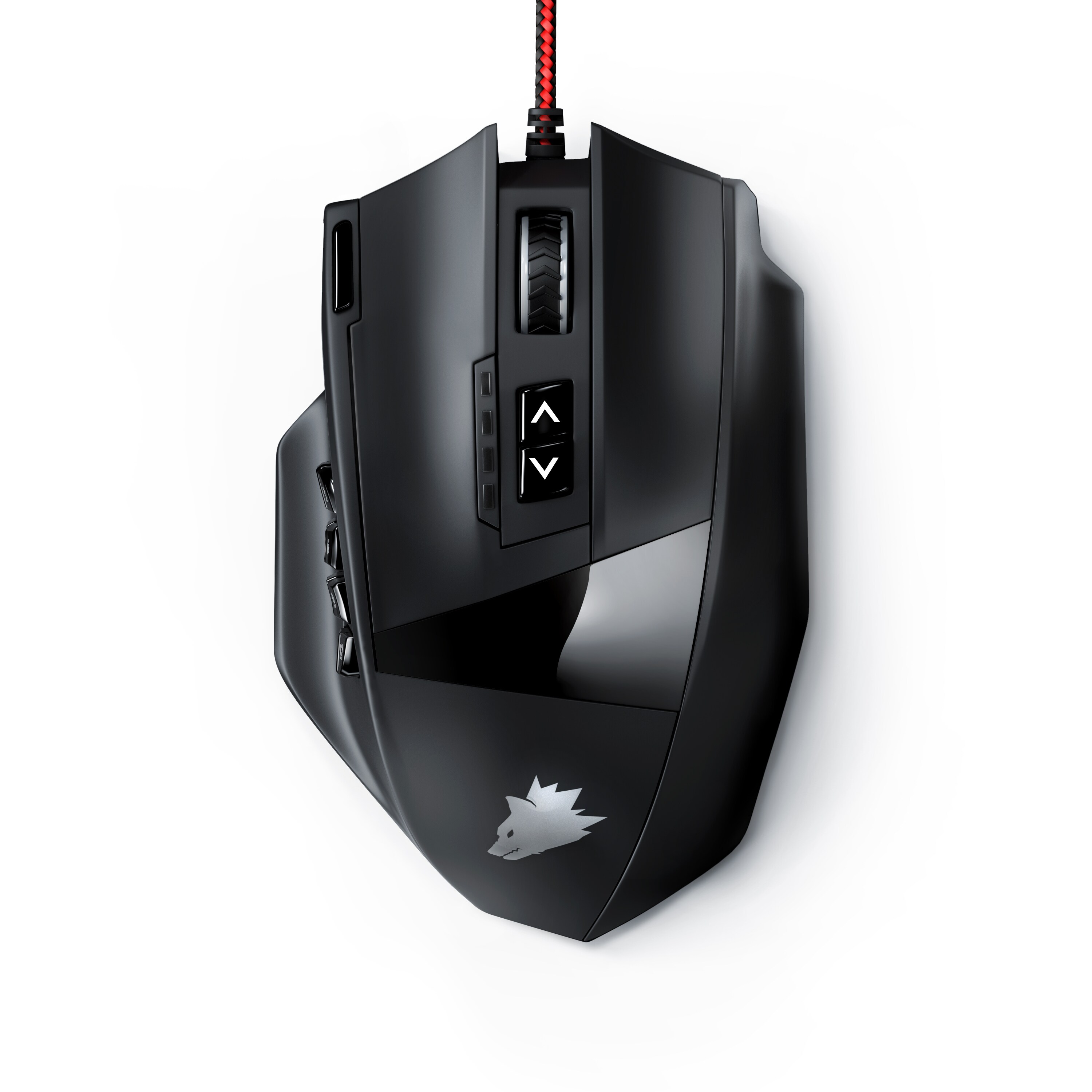 Titanwolf Gaming-Maus kabelgebunden 1000 dpi, USB MMO Mouse mit 16400dpi, 18 programmierbare Tasten, Gewichte