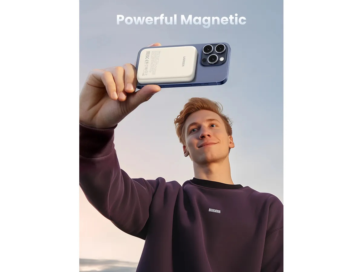 (20W) 10000mAh Magnetische MagSafe Powerbank USB C Power Delivery Ladegerät (25208) - Beige