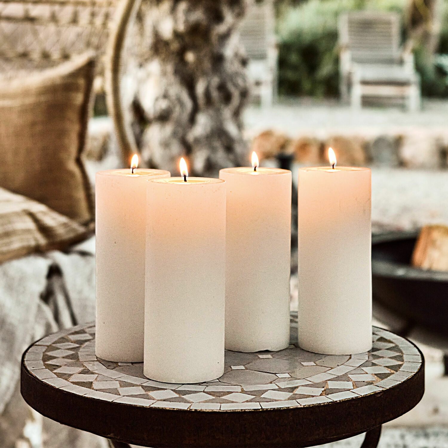 Kerze 4er Set Homel creme
