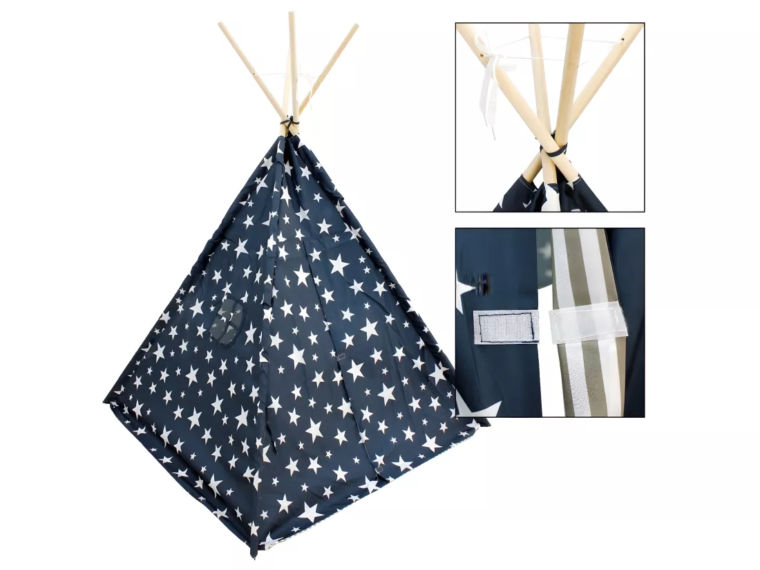 Tente tipi indienne enfants intérieur extérieur 115x115x160 cm ECD Germany