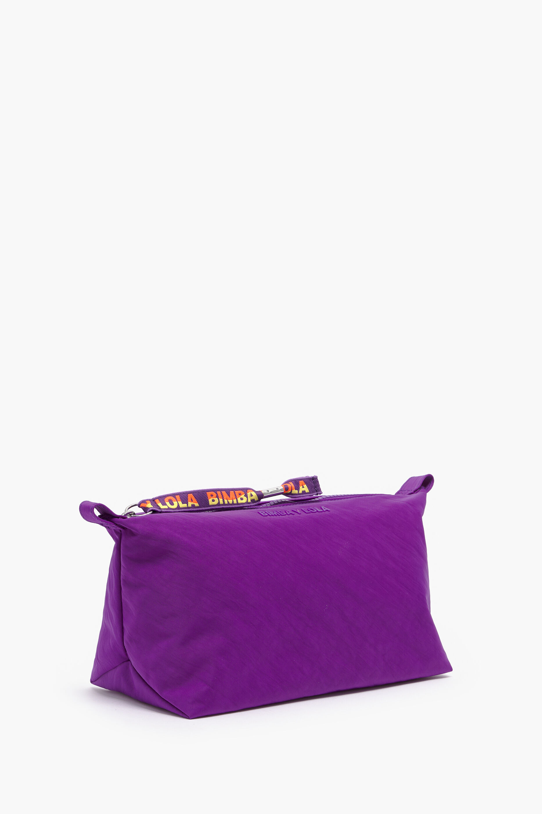 Nécessaire trapezoidal, tamanho G, náilon, violeta