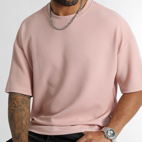 Tee Shirt Texturé Waffle Large 0443 Rose