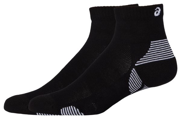 2 Paires de Chaussettes Asics Cushion Run Quarter Noir