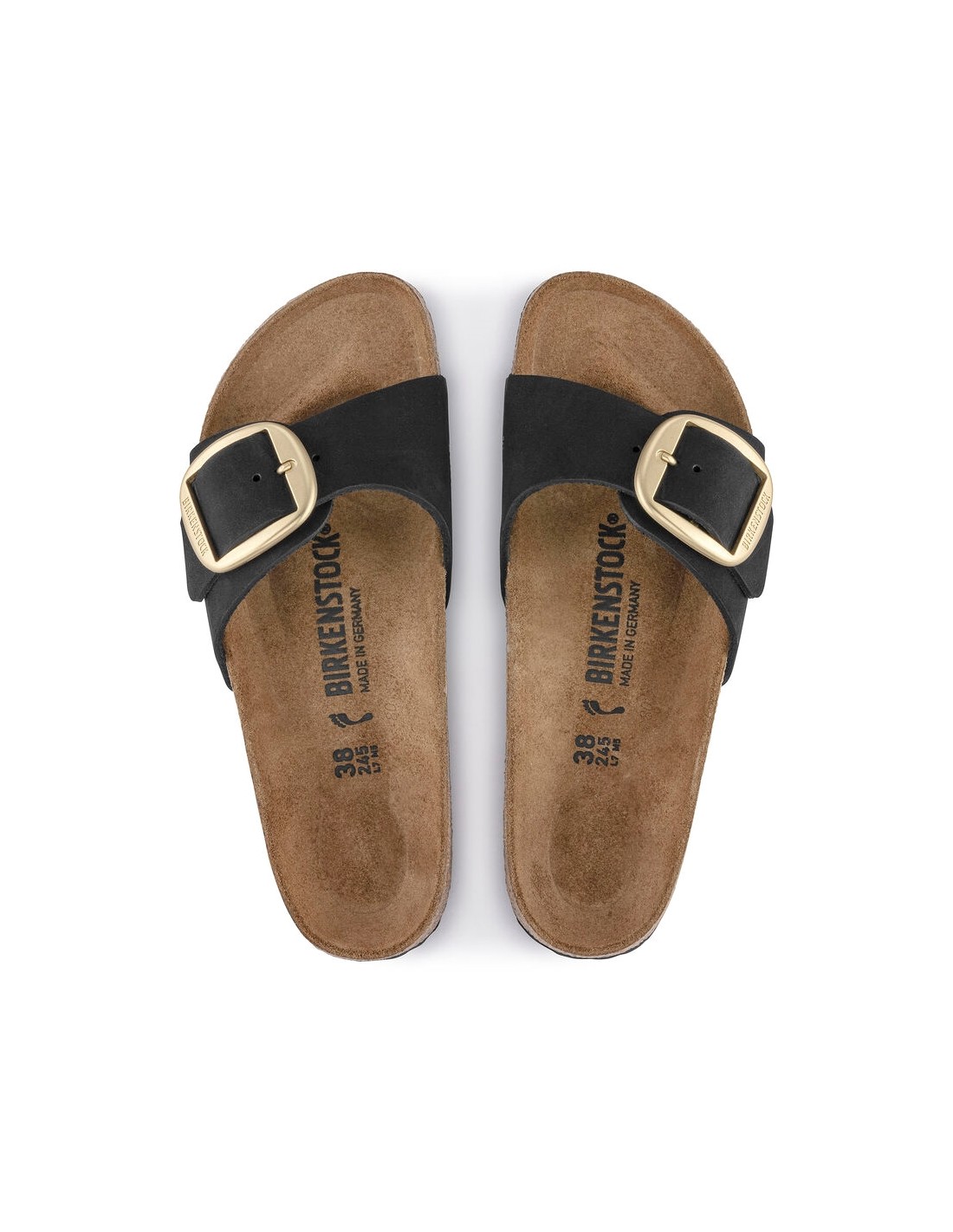 birkenstock Claquettes madrid big buckle lenb black pour Femme